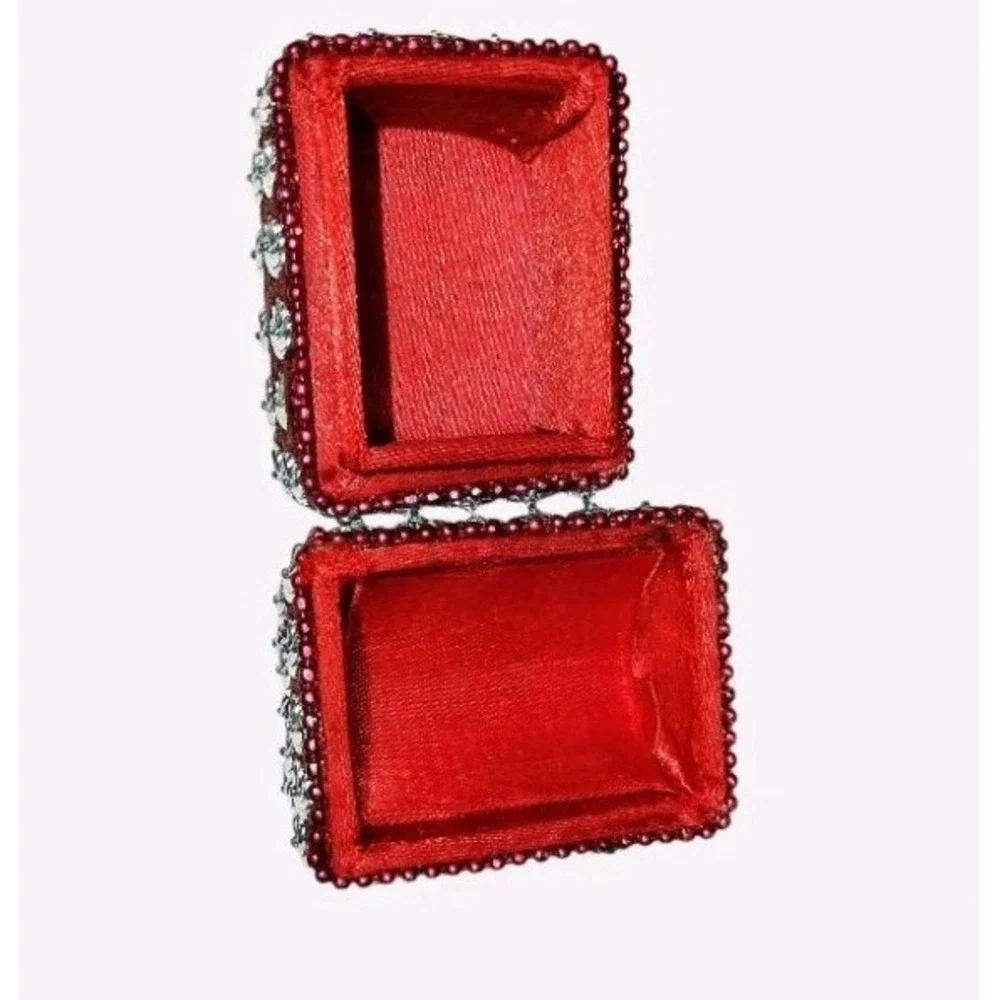 Mini Jewelry Box Beads Hand Decorated Small Jewelry Keepsake Boxes Trinket